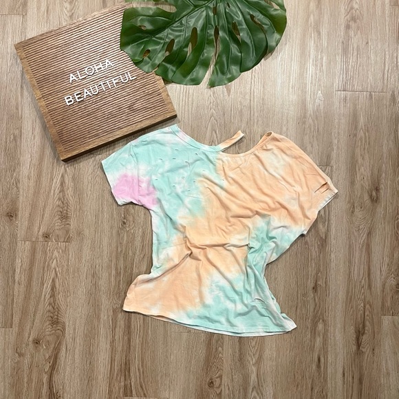 Mazik Tie Dye Off Shoulder Shirt - Picture 2 of 6